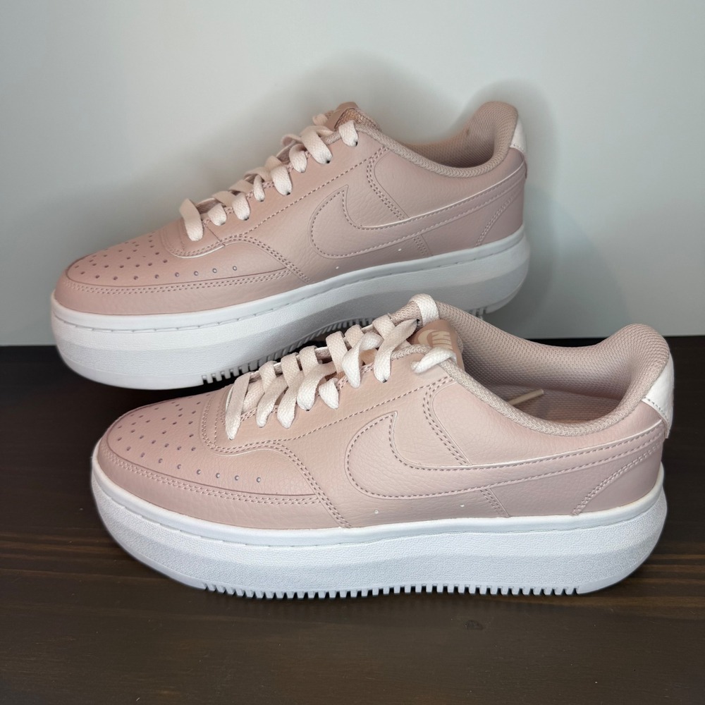 Nike Court Vision Alta LTR Platform Sneakers Pink Oxford Women 9.5 New